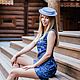 Straw Mini Boater Hat. Color blue. Hats1. Exclusive HATS. LANA ANISIMOVA.. Online shopping on My Livemaster.  Фото №2
