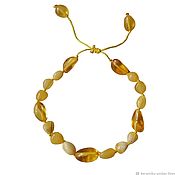 Украшения handmade. Livemaster - original item Amber bracelet made of yellow and white amber with pendants No. 2. Handmade.