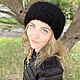 Черная женская шапка из мохера. Шапки. Rima Gagieva (radke). Интернет-магазин Ярмарка Мастеров.  Фото №2