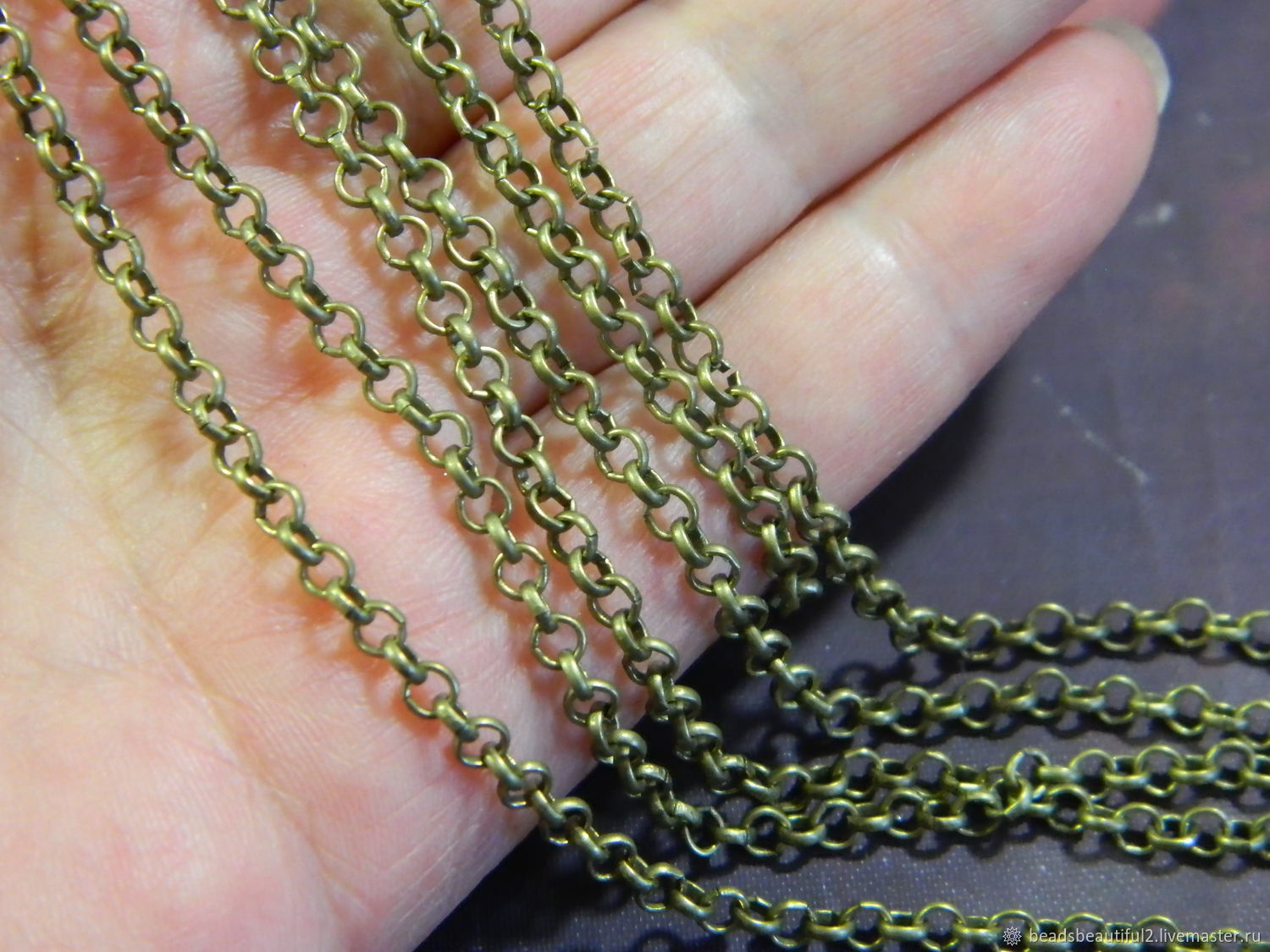 Rolo bronze chain excellent quality 3h3 mm 1 meter, Chains, Saratov,  Фото №1