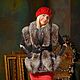 Fur - printovaya vest with fox fur GN000 / 71, Costumes3, Moscow,  Фото №1