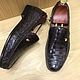 Order Loafers for men, made of genuine crocodile leather, in black. SHOES&BAGS. Livemaster. . Loafers Фото №3