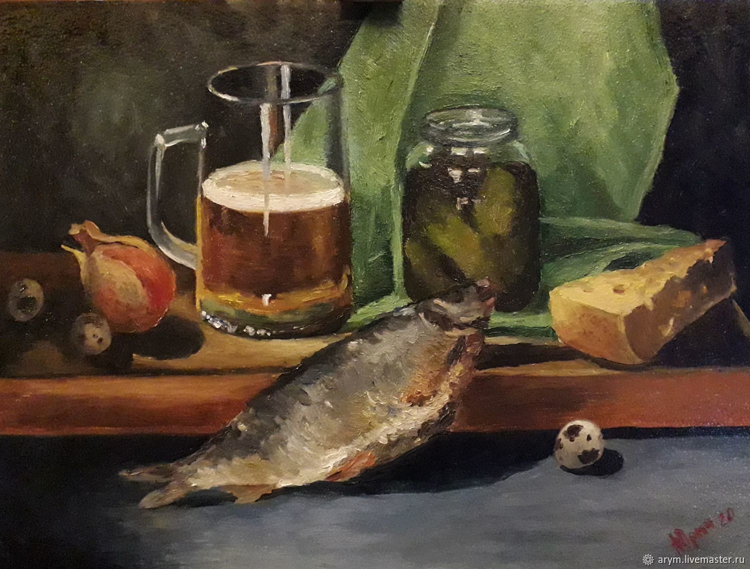 Матушевский Юрий натюрморт пиво с рыбой