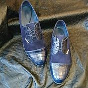 Обувь ручной работы handmade. Livemaster - original item Men`s shoes, classic, made of crocodile leather and suede. Handmade.