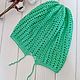 Шапка - мешок летняя Мятный июль. Шапки. Ирина Кислицына (crochet-irina). Ярмарка Мастеров.  Фото №4