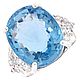 Кольцо аквамарин (17 ct), цирконы, р.18,0 серебро 925 пробы. Кольца. Максимов - ювелир. Интернет-магазин Ярмарка Мастеров.  Фото №2