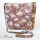 Ladies handbag Cream roses on a purple Handbag suede. Classic Bag. flowersstyle (flowersstyle). My Livemaster. Фото №4