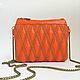 Orange clutch bag, women's bright bag, handbag for small things, 256, Classic Bag, Saratov,  Фото №1