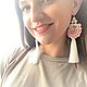 Розовые серьги-кисти, Новогодние серьги. Серьги-кисти. Annka Soutache Украшения из сутажа. Ярмарка Мастеров.  Фото №6