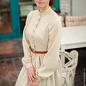 Одежда handmade. Livemaster - original item Ivory wool dress, romantic warm dress for winter with puffy skirt. Handmade.