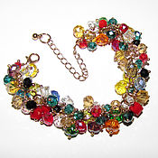 Украшения handmade. Livemaster - original item Chain Bracelet Multicolored rainbow Multicolor 15 6 cm. Handmade.