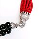 Order Red coral and black agate necklace ' Carmen'. LuckyStone. Livemaster. . Necklace Фото №3