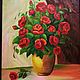 Painting 'Roses in a vase' Oil. canvas, Pictures, Sergiev Posad,  Фото №1