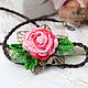 Order Pink rose choker, pendant for rustic wedding. Soleatoys. Livemaster. . Chokers Фото №3
