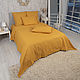 Mustard plain cotton bed linen, Bedding sets, Ivanovo,  Фото №1