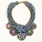 Украшения handmade. Livemaster - original item Jewels Denim Tribe. Necklace. Handmade.