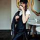 Linen black dress-combination. Dresses. molinialife. My Livemaster. Фото №4