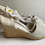Винтаж handmade. Livemaster - original item Vintage shoes sandals with ribbons 39 size vintage. Handmade.