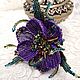 Brooch-pin 'Purple orchid', Brooches, Moscow,  Фото №1