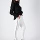 White winter skinny trousers, elegant leggings - PA0584NE. Pants. EUG fashion. My Livemaster. Фото №5