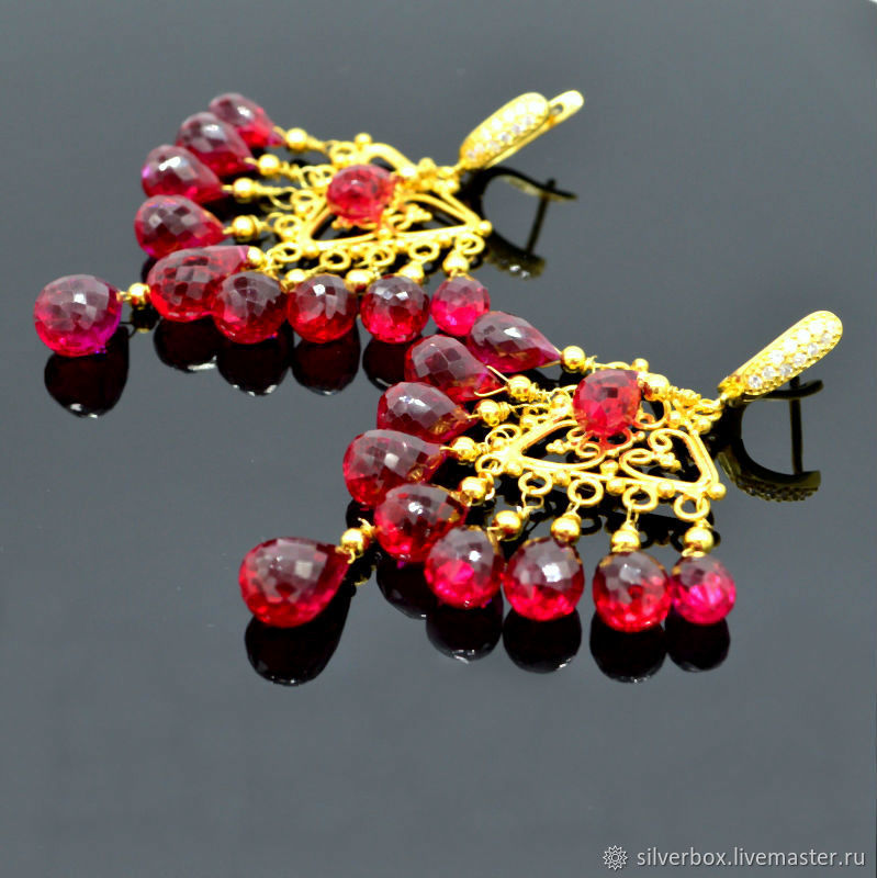 Серьги из шпинели. Серьги серебряные – заказать на Ярмарке Мастеров ...