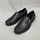 Loafers made of genuine ostrich leather, black color!, Loafers, St. Petersburg,  Фото №1