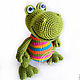 Master-class Crocodile rainbow Knitted toy. Knitting patterns. GALAtoys. My Livemaster. Фото №5