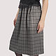 Grey plaid skirt office classic with lurex, Skirts, Moscow,  Фото №1