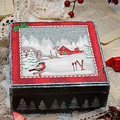 Для дома и интерьера handmade. Livemaster - original item The winter edge box and wooden Christmas tree toys. Handmade.