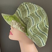 Аксессуары handmade. Livemaster - original item Summer olive cap. Handmade.