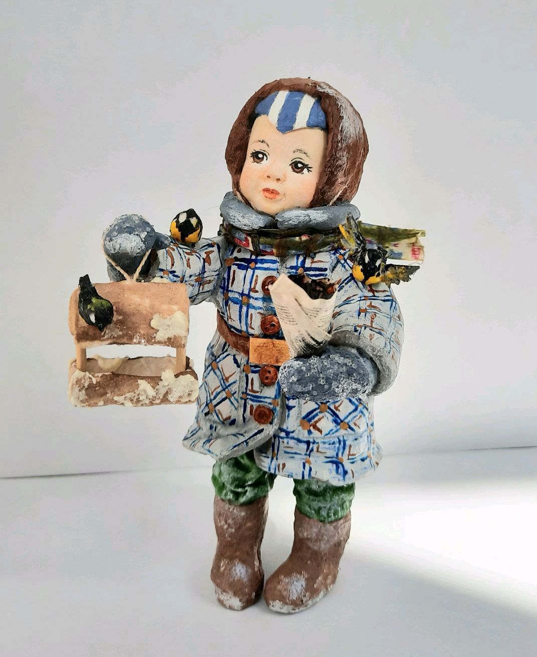 Ватная игрушка Мальчик с кормушкой в интернет-магазине на Ярмарке ...