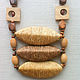 Necklace "Swing" of wood and sisal, Beads2, Moscow,  Фото №1
