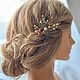 Гребень с камнями. Гребень. Анна Голден (golden-for-hair). Ярмарка Мастеров.  Фото №10