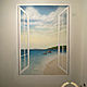 Wall painting-deception Window to the sea, Decor, St. Petersburg,  Фото №1