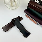 Канцелярские товары ручной работы. Ярмарка Мастеров - ручная работа Genuine Vintage Leather Pen Case. Handmade.