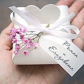Свадебный салон handmade. Livemaster - original item Wedding bonbonniere with pink gispophila. Handmade.