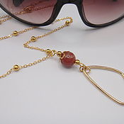 Аксессуары handmade. Livemaster - original item Necklace pendant for glasses with carnelian. Handmade.