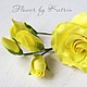 Заколки "Желтые розы". Украшения для причесок. Flower by Katrin. Интернет-магазин Ярмарка Мастеров.  Фото №2