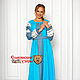 Dress in Russian style ' Turquoise', Dresses, St. Petersburg,  Фото №1