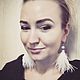 Белоснежные Серьги Перья. Серьги классические. Злата (frauzlatajewels). Ярмарка Мастеров.  Фото №6