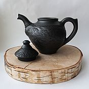 Посуда handmade. Livemaster - original item Teapot-black-flattened ceramic.. Handmade.