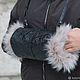 Clutch made of suede with fur sheepskin Bordeaux, Clutch, Moscow,  Фото №1
