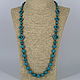 Long beads of howlite and hematite ' forget-me-Nots', Necklace, Velikiy Novgorod,  Фото №1