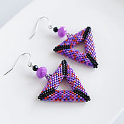 Украшения handmade. Livemaster - original item Classic Triangular Purple Earrings. Handmade.