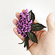 Order Lilac leather brooch. natalya-4 (natalya-4). Livemaster. . Brooches Фото №3