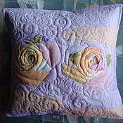 Для дома и интерьера handmade. Livemaster - original item Quilted and patchwork pillowcase  "Morning Roses". Handmade.