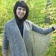 43 drape down grey, accessories, shawl,shawl, Capes, Orenburg,  Фото №1