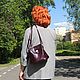 Order  Women's maroon leather purse over the shoulder Liana. Natalia Kalinovskaya. Livemaster. . Crossbody bag Фото №3