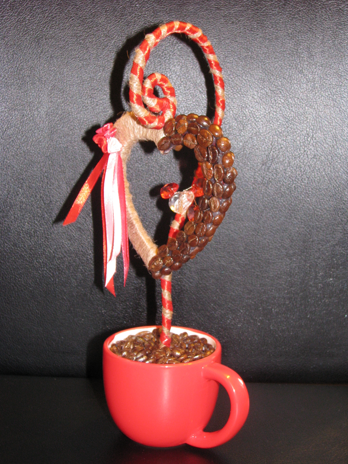 Кофейное сердце. Подарок маме.