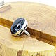 Adjustable Black Dragon Eye Agate Ring. Rings. Selberiya shop. My Livemaster. Фото №4